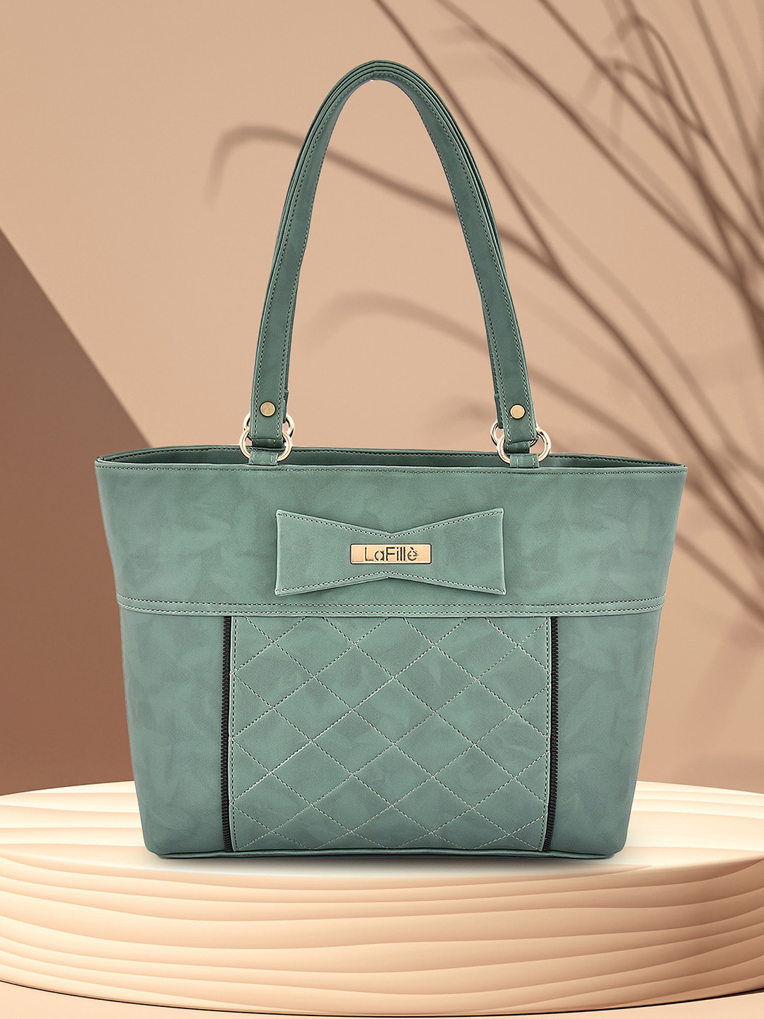 

LaFille PU Structured Quilted Shoulder Bag, Green