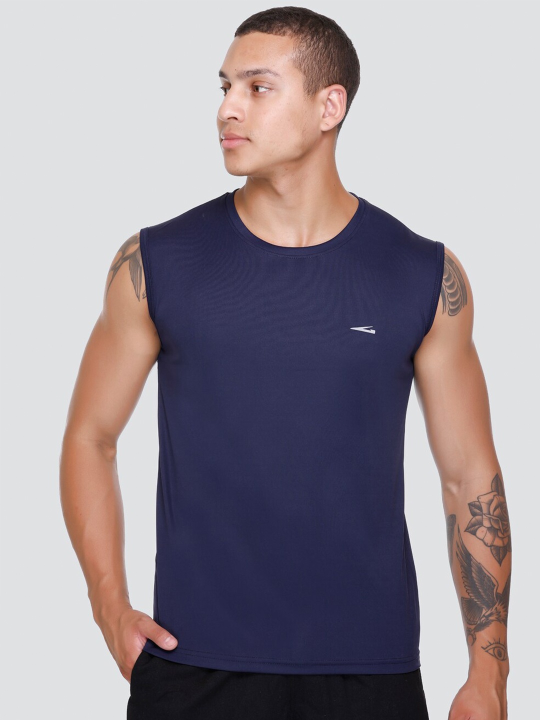

GDX Sports Round Neck Dri-FIT Sports T-shirt, Navy blue