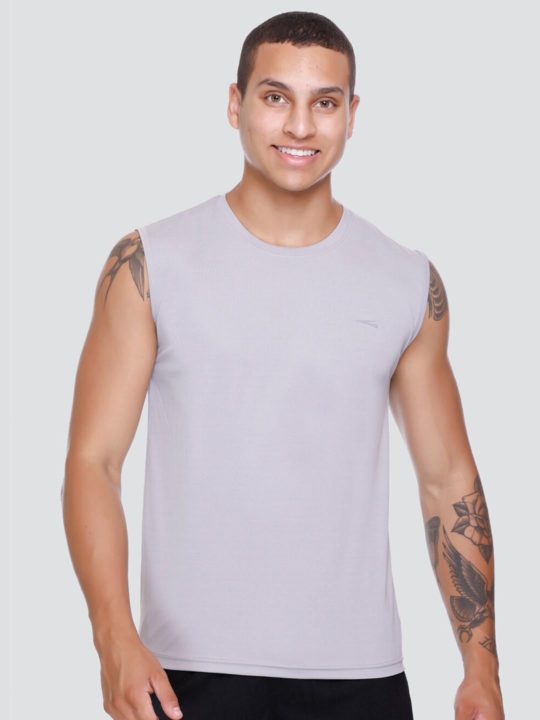 

GDX Sports Round Neck Dri-FIT Sports T-shirt, Grey melange
