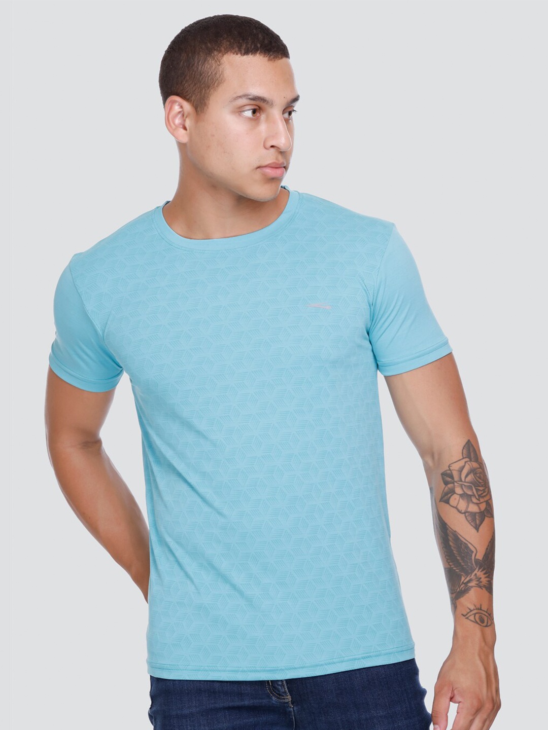 

GDX Sports Printed Round Neck Dri-FIT Sports T-shirt, Blue