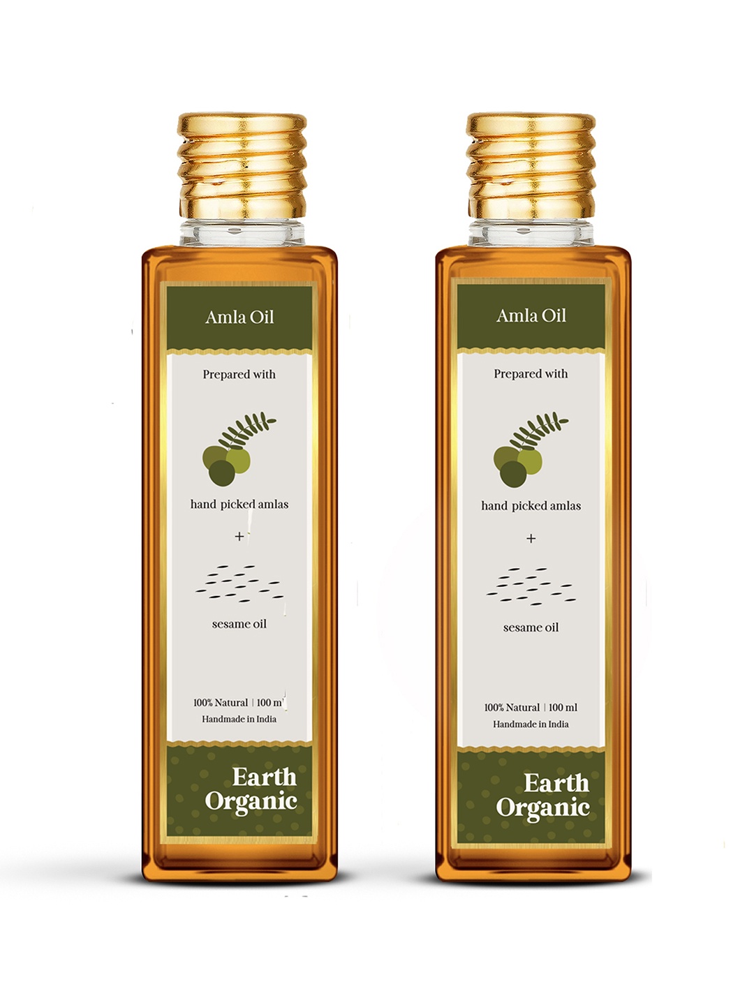 

Earth Organic Set of 2 100% Natural Amla Hair Oil For Damage Hair - 100ml Each, Brown