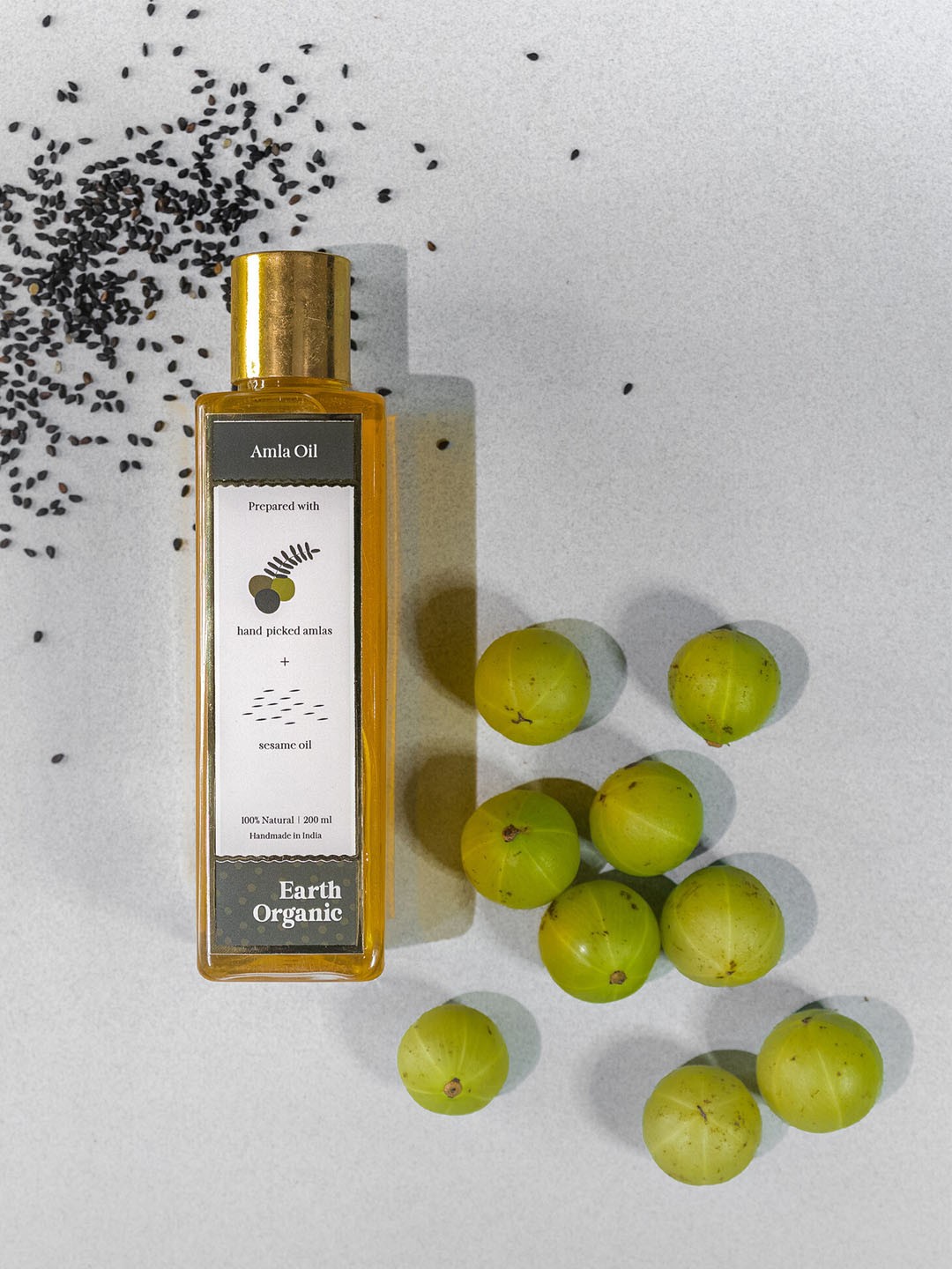 

Earth Organic 100% Natural Amla Hair Oil For Damage Hair - 200 ml, Brown