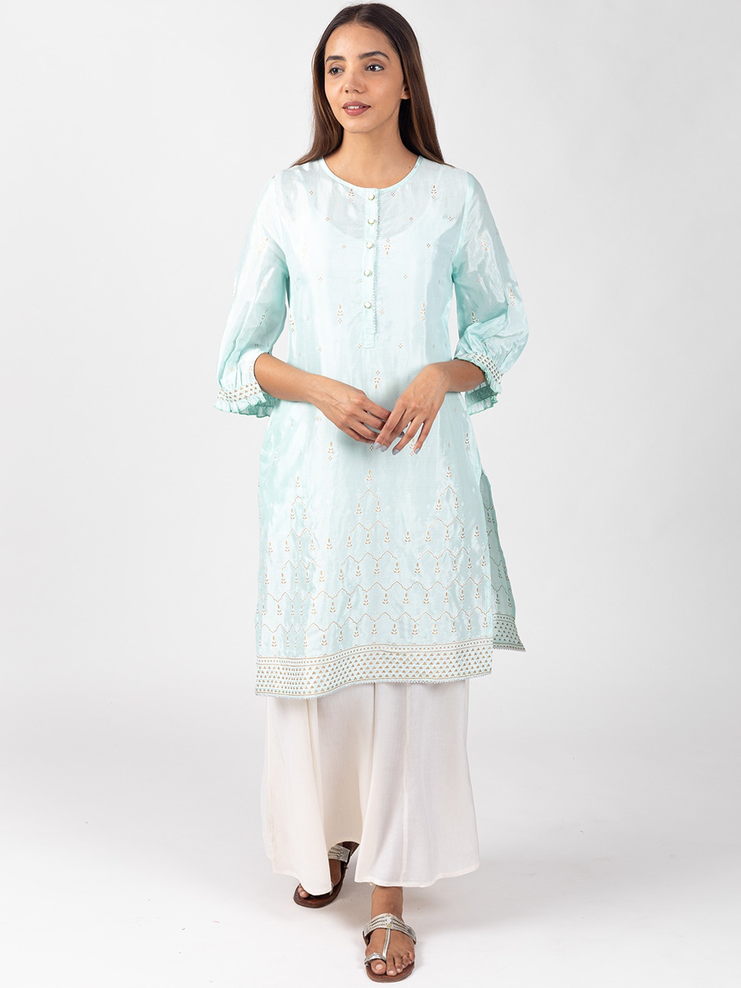 

KASYA Ethnic Motifs Printed Kurta, Blue
