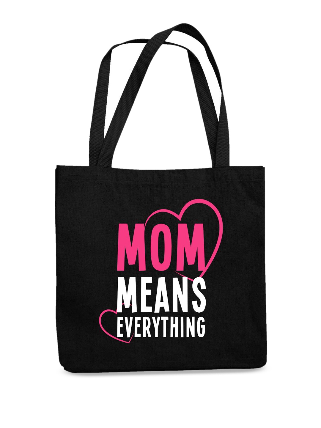 THEYAYACAFE Typography Printed Structured Tote Bag, Black