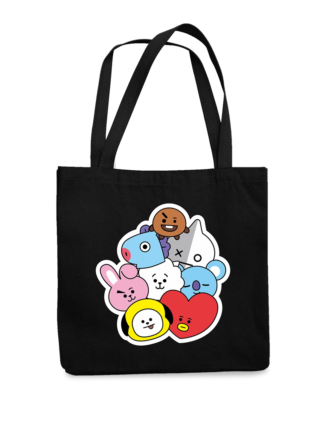 

THEYAYACAFE Graphic Printed Shopper Tote Bag, Black