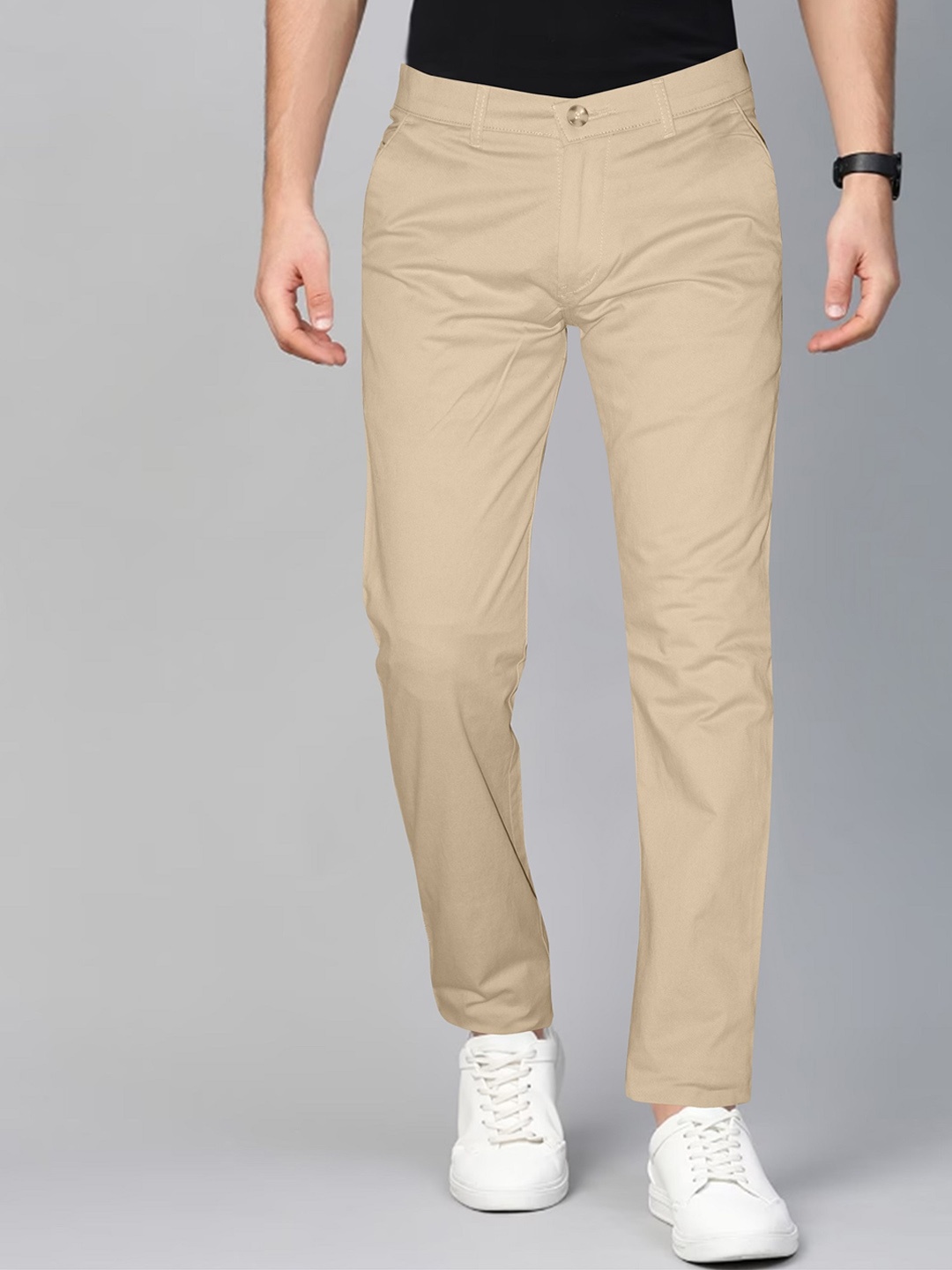 

Jb Just BLACK Men Classic Slim Fit Cotton Regular Trousers, Cream