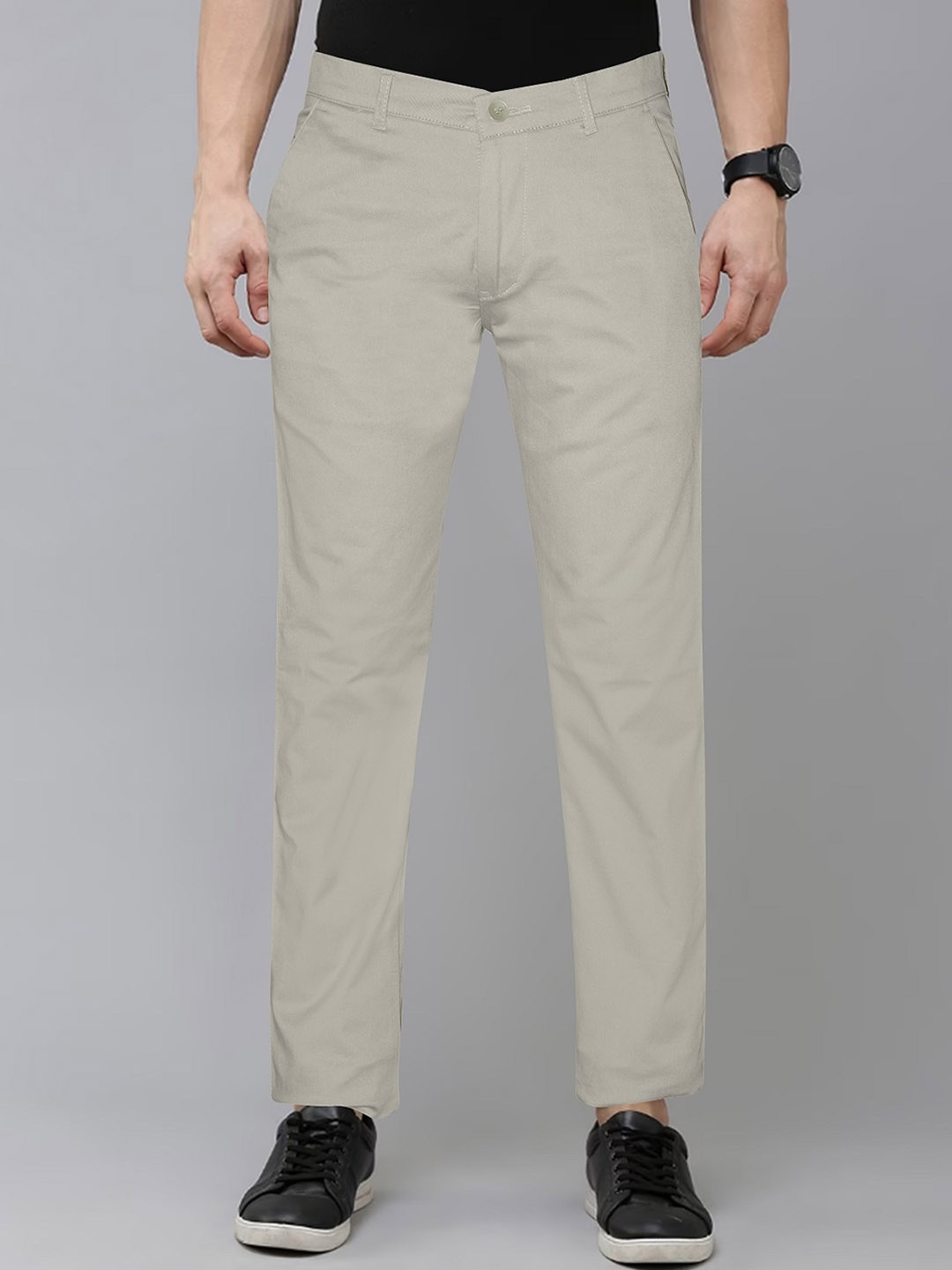 

Jb Just BLACK Men Classic Slim Fit Cotton Regular Trousers, Off white