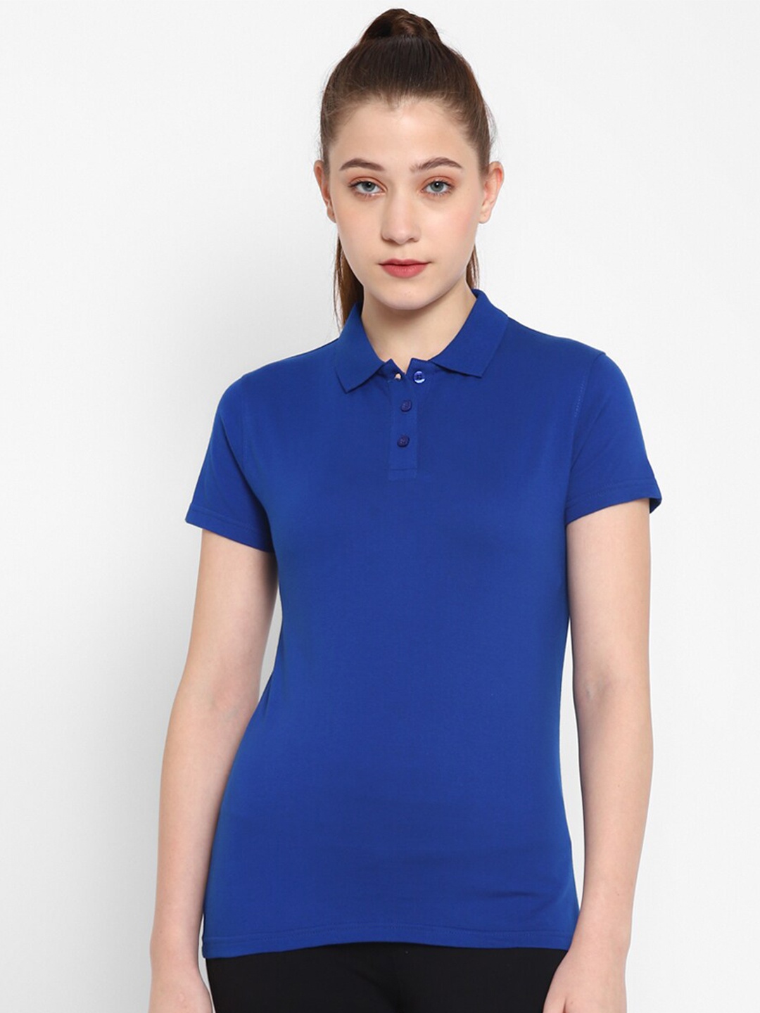 

appulse Polo Collar Pure Cotton Slim Fit T-shirt, Blue