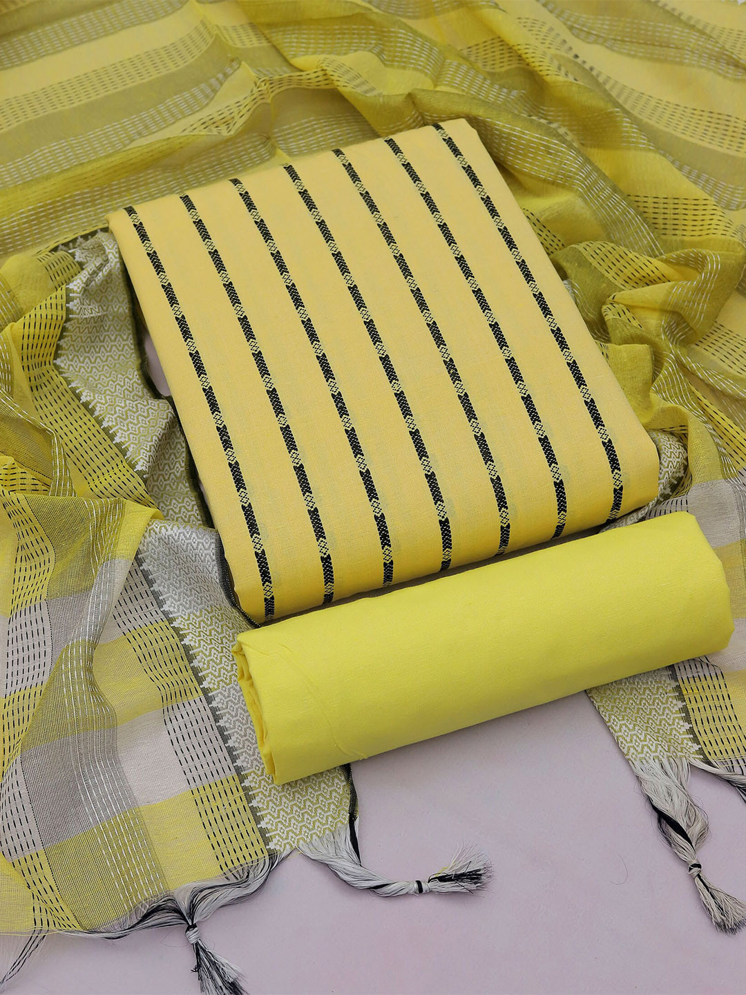 

SHADOW & SAINING Woven Design Unstitched Dress Material, Yellow