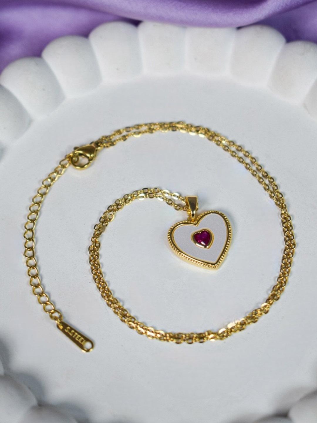 

SALTY Gold-Toned & Pink Hello Beautiful Necklace