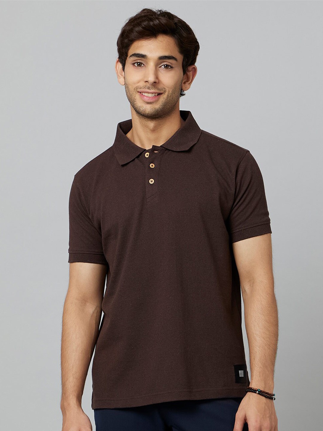 

Smugglerz Polo Collar Antimicrobial Regular Fit T-shirt, Brown