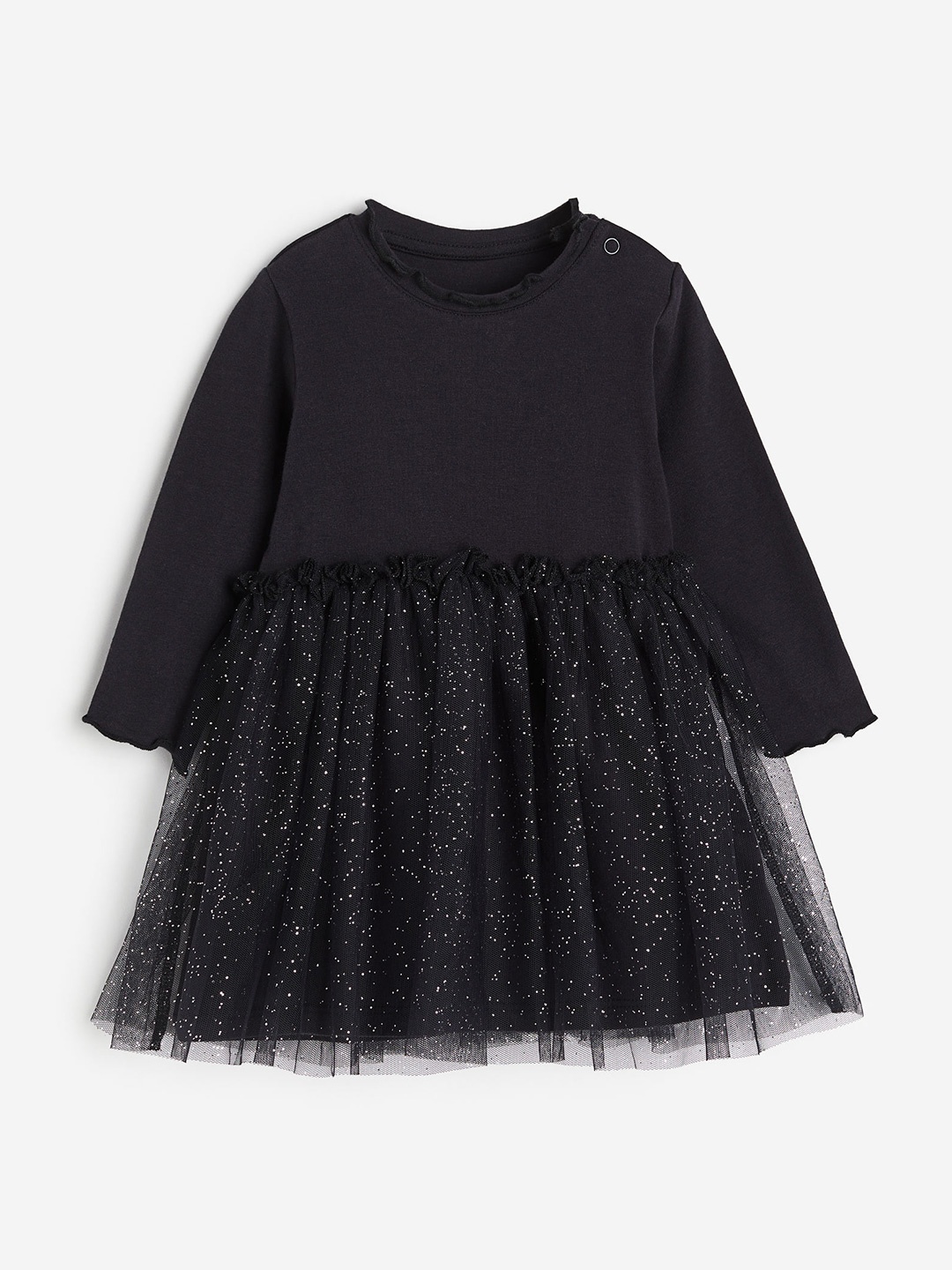 

H&M Girls Tulle-Skirt Jersey Dress, Black