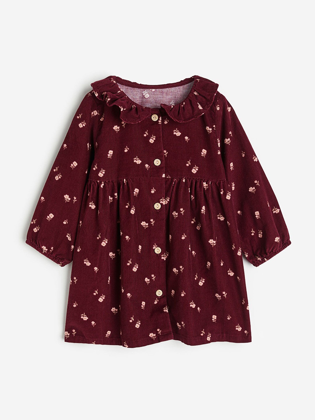 

H&M Girls Collared Corduroy Dress, Maroon