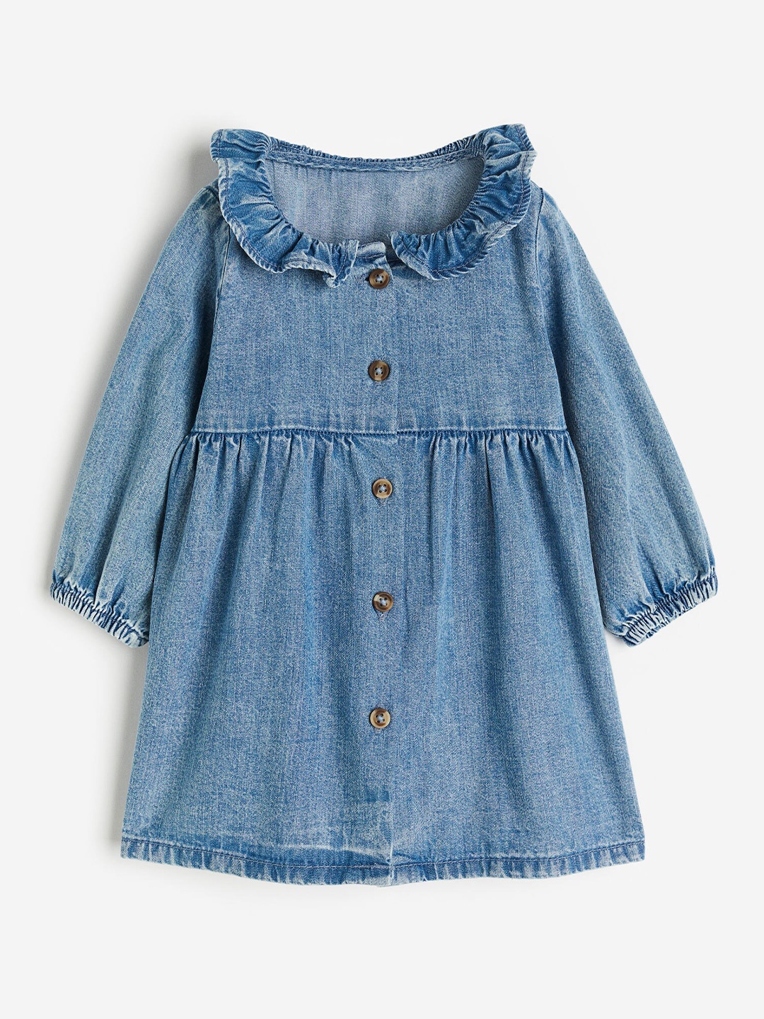 

H&M Girls Collared Denim Dress, Blue