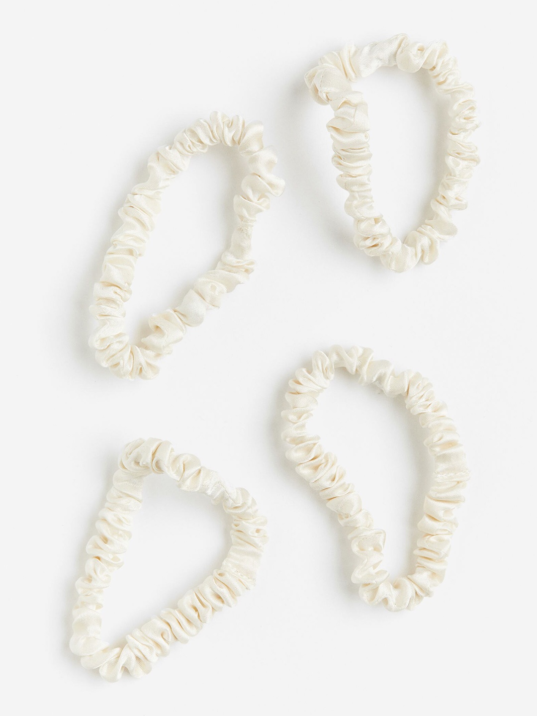 

H&M 4-Pack Silk Scrunchies, White