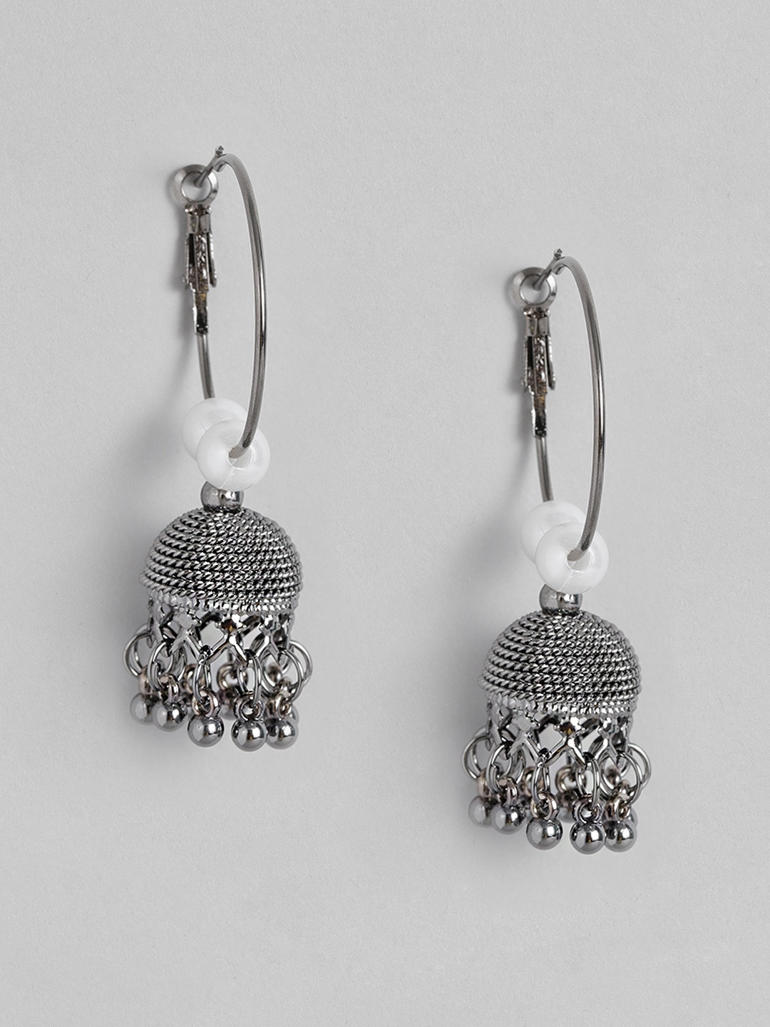 

Sangria Gold-Plated Teardrop Shaped Jhumkas Earrings, Black