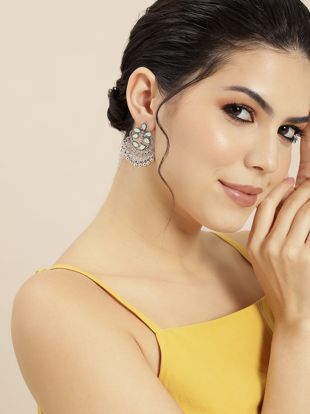 

Sangria Silver-Plated Contemporary Drop Earrings