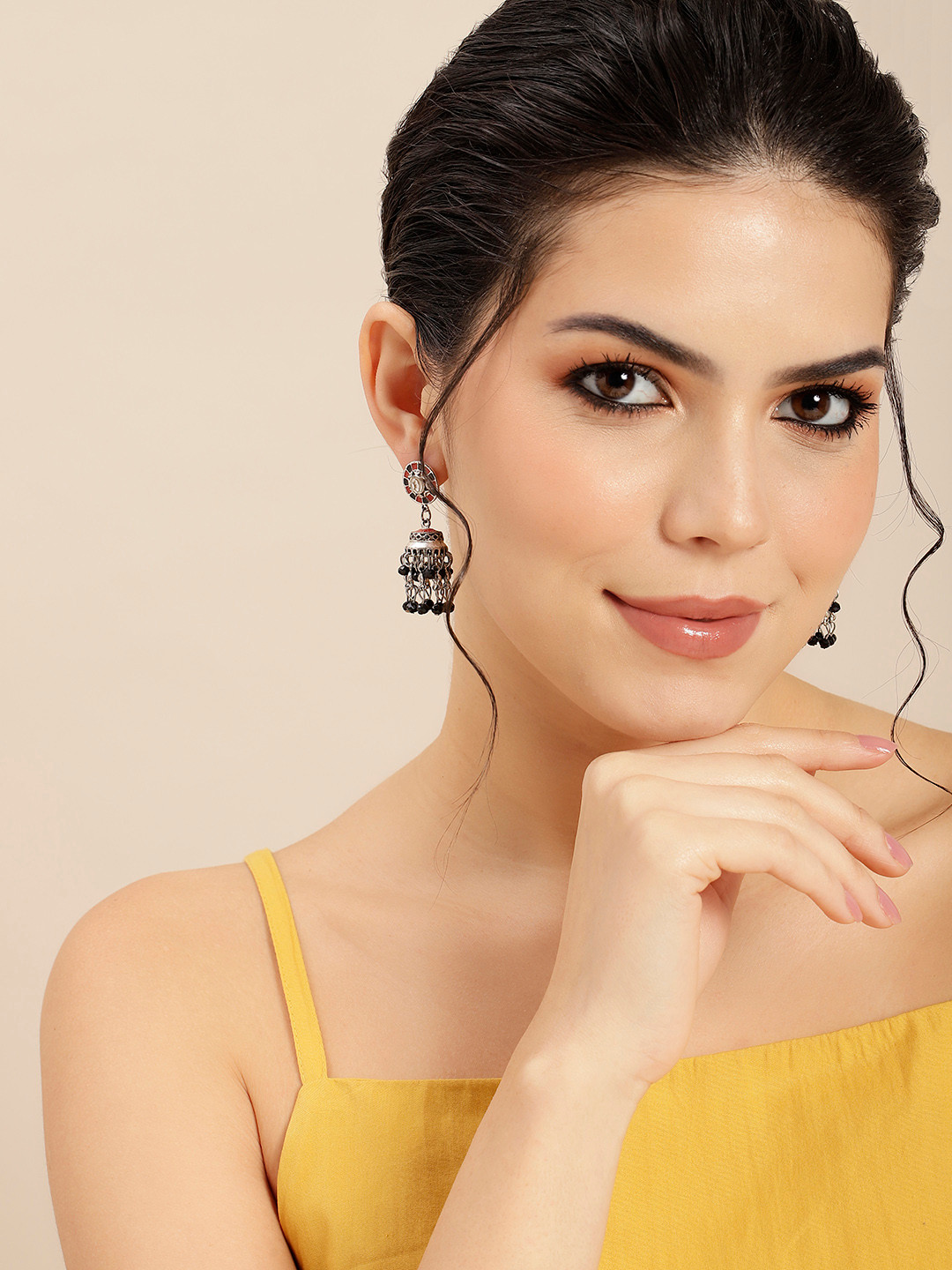

Sangria Silver-Plated Contemporary Drop Earrings