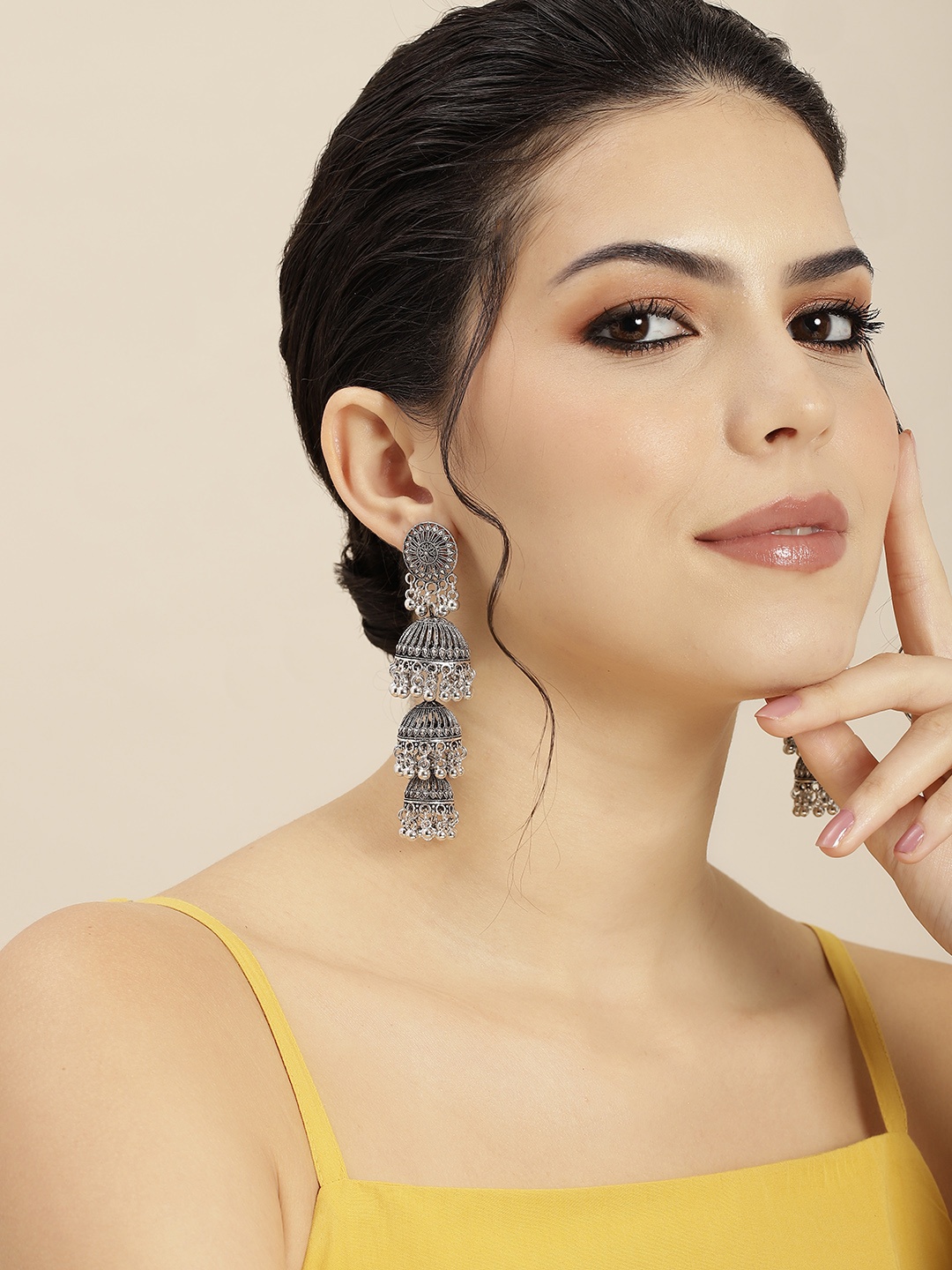 

Sangria Dome Shaped Jhumkas Earrings, Multi