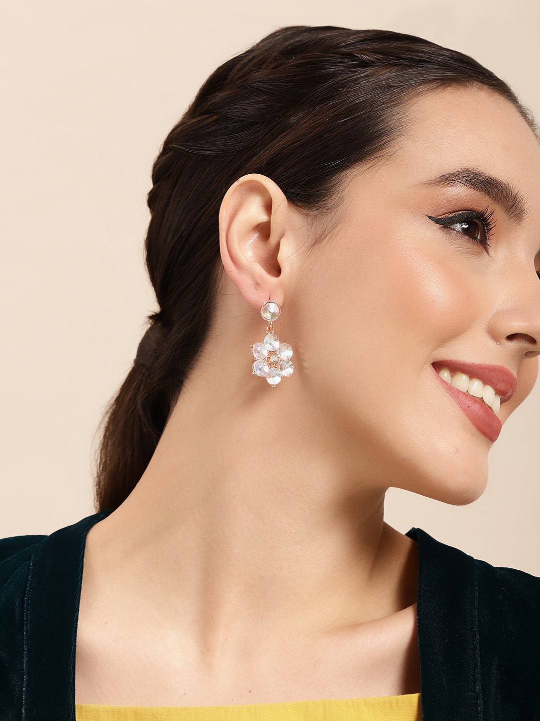 

Sangria Alloy Teardrop Shaped Drop Earrings, Multi