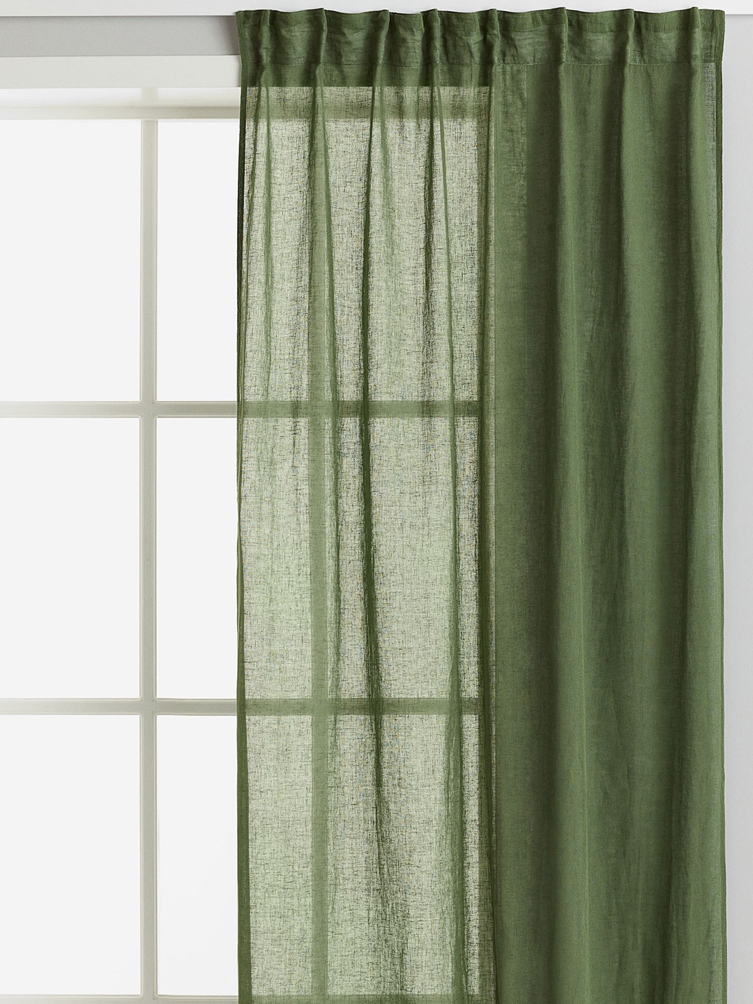 

H&M Green 2-Pack Multiway Linen Blend Curtains