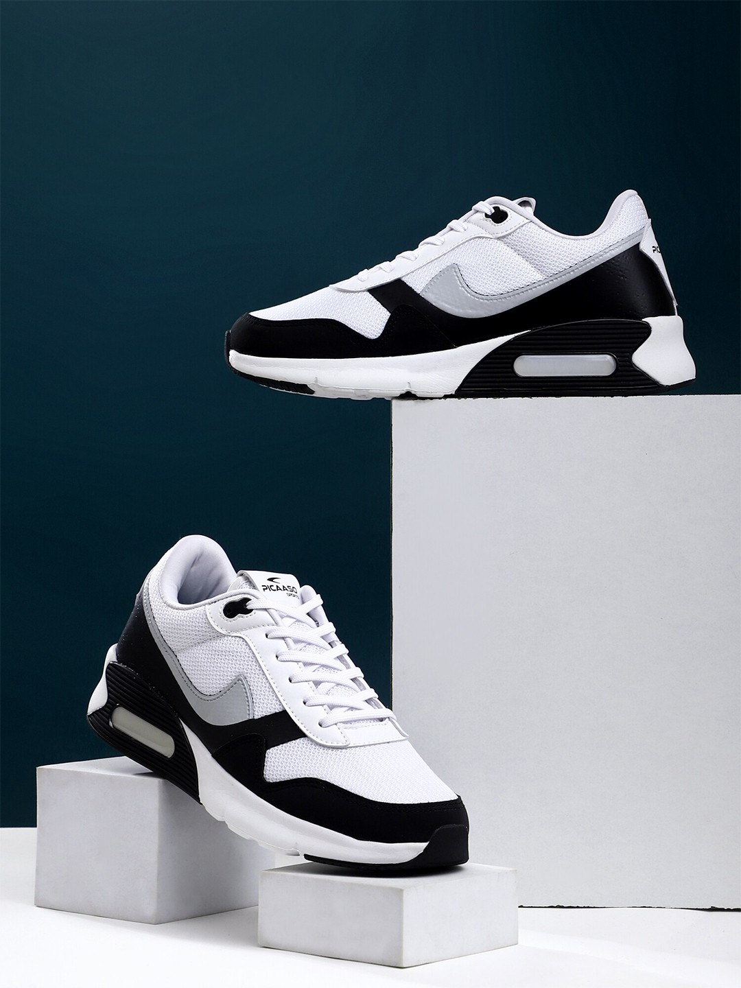 

PICAASO Men All-Rounder Running Shoes, Black
