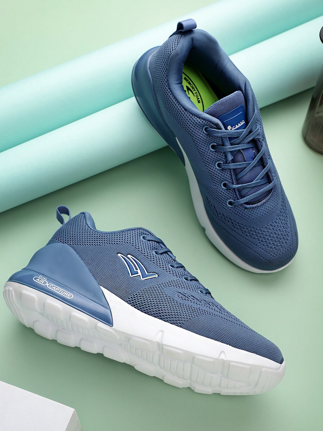 

PICAASO Men Mesh Running Shoes, Teal