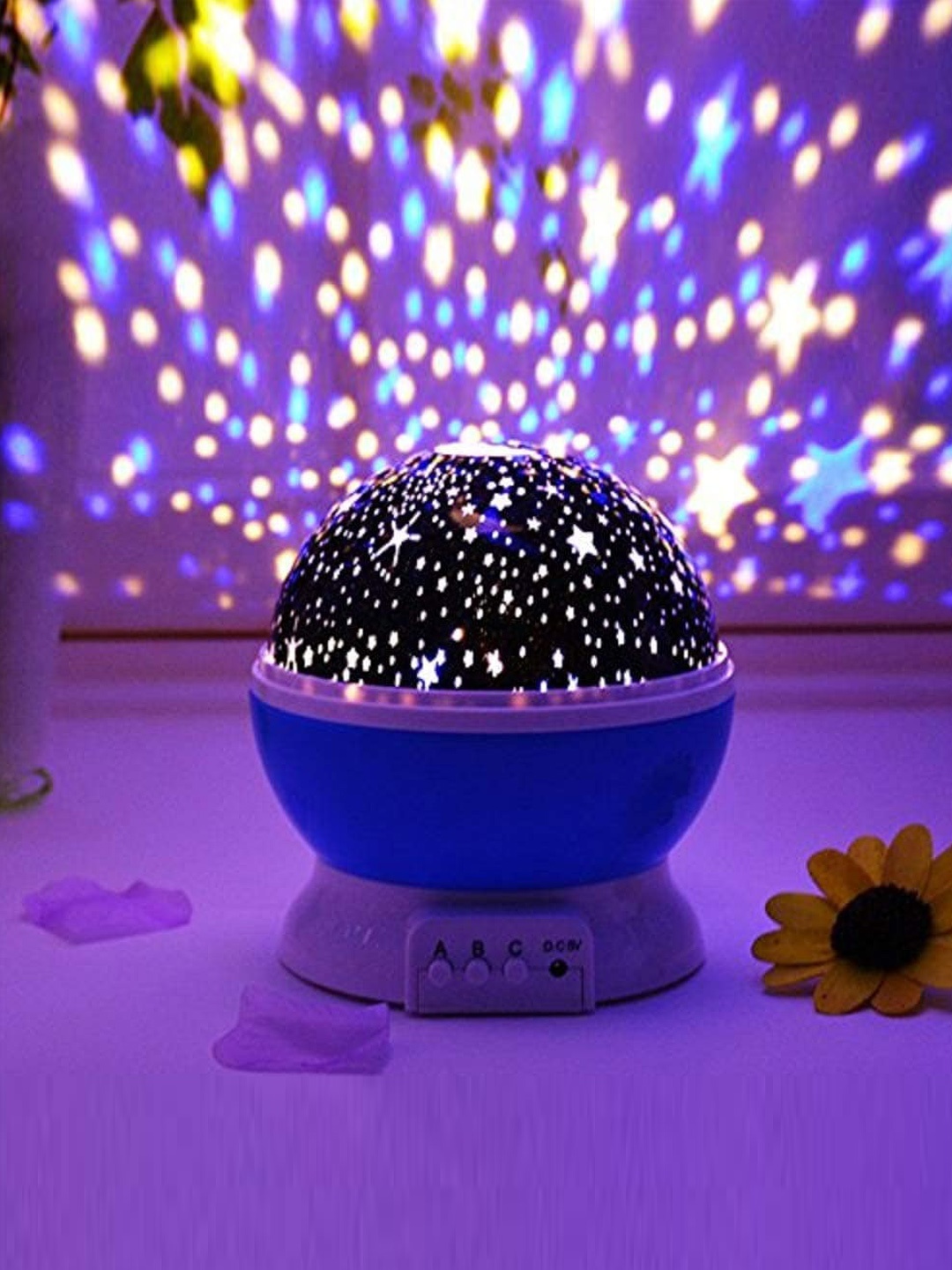 

Glimmer Lightings Star Moon Projector Lamp with Lights, Blue