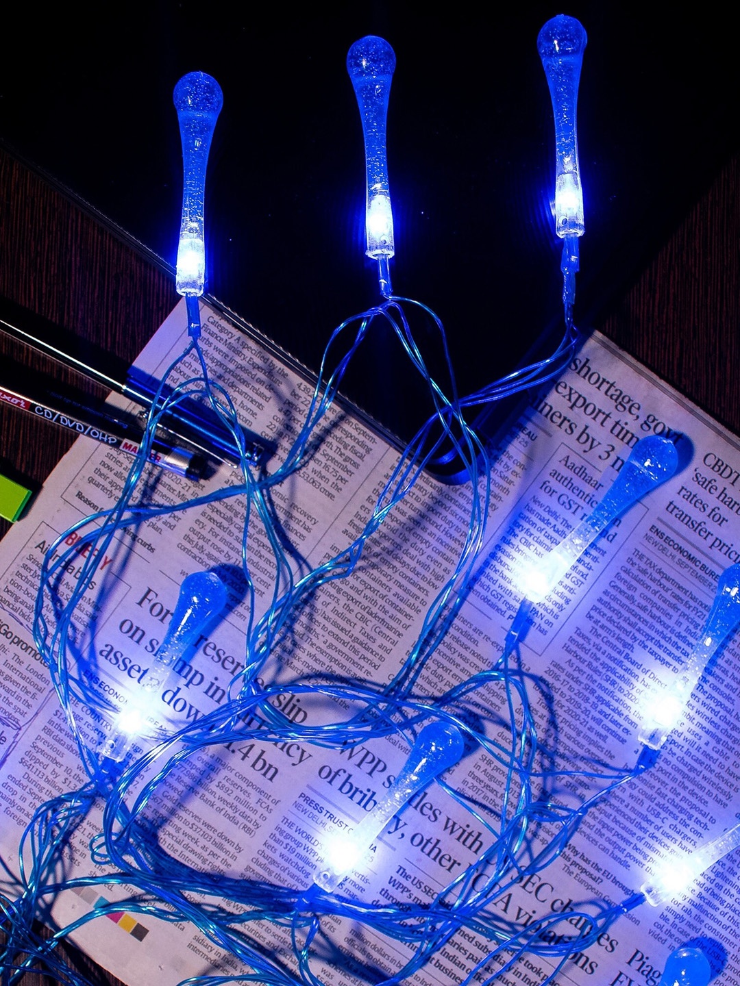 

Glimmer Lightings Blue Bubble Tube String Lights