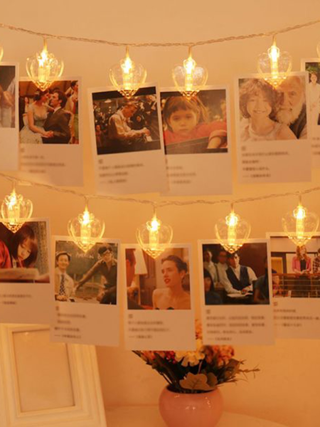

Glimmer Lightings Yellow Heart Photo Clip String Lights