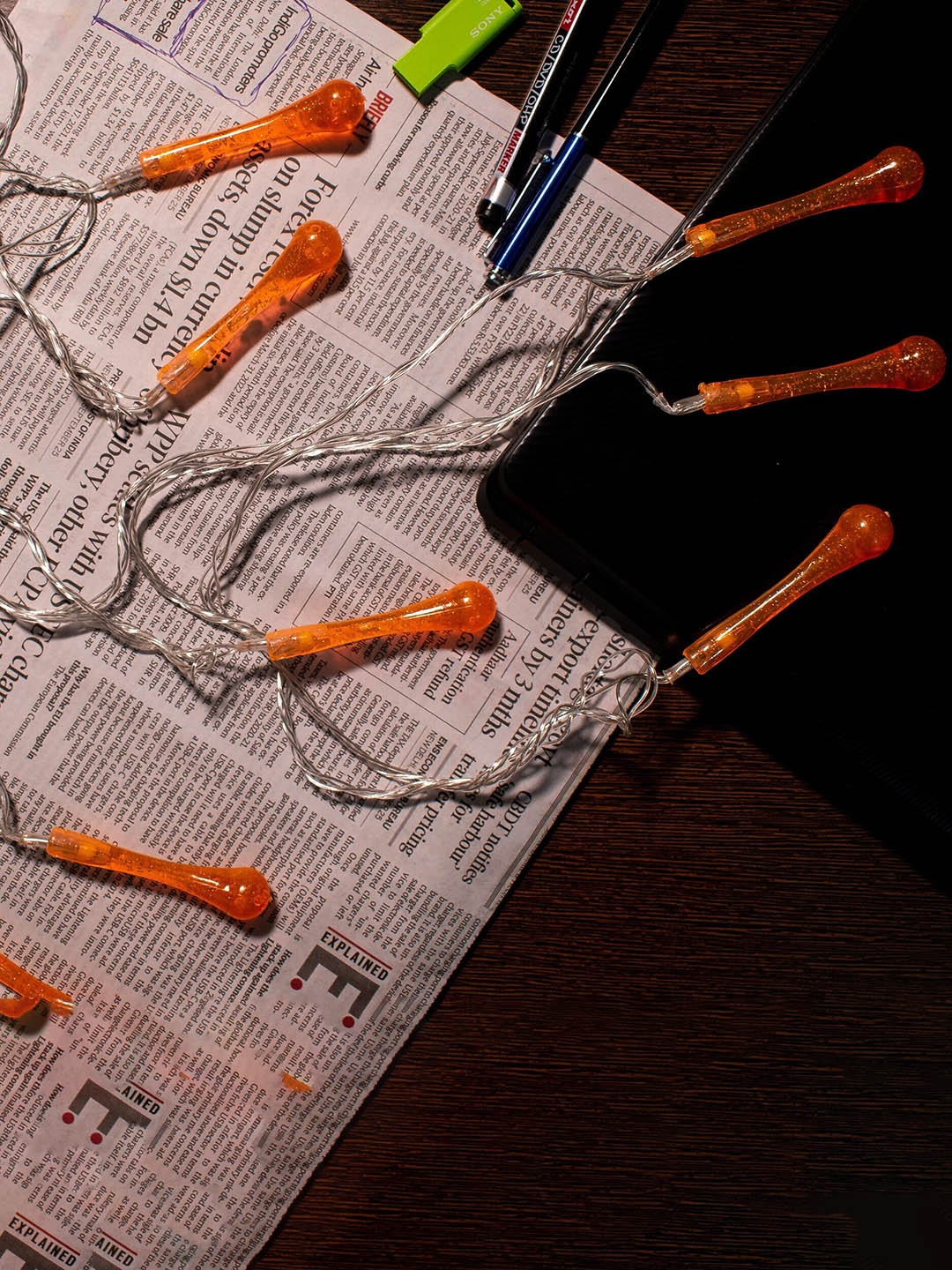 

Glimmer Lightings Orange Bubble Tube String Lights