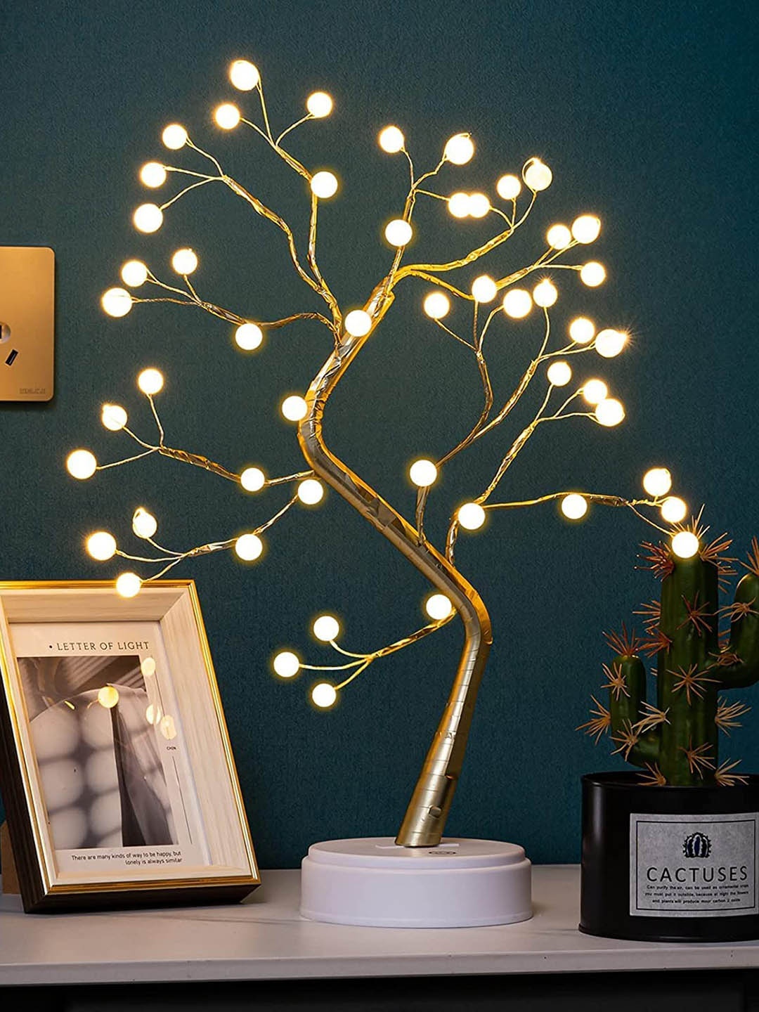 

Glimmer Lightings Gold-Toned Pearl Tree Lamp Lights