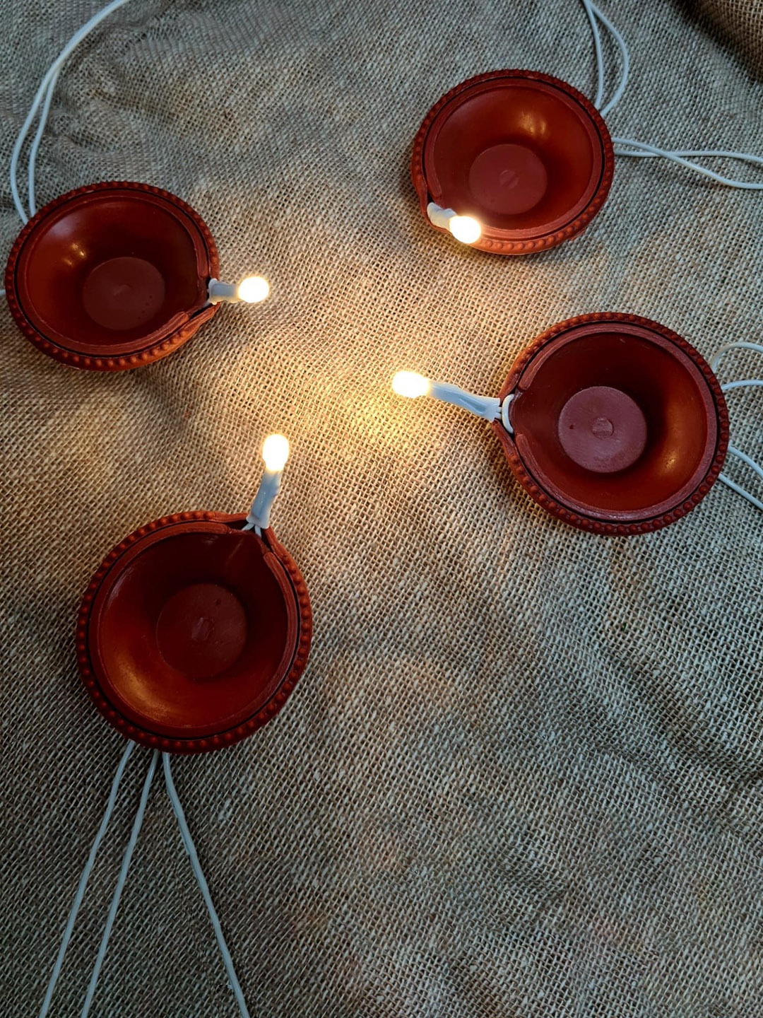 

Glimmer Lightings Brown Diya String Lights