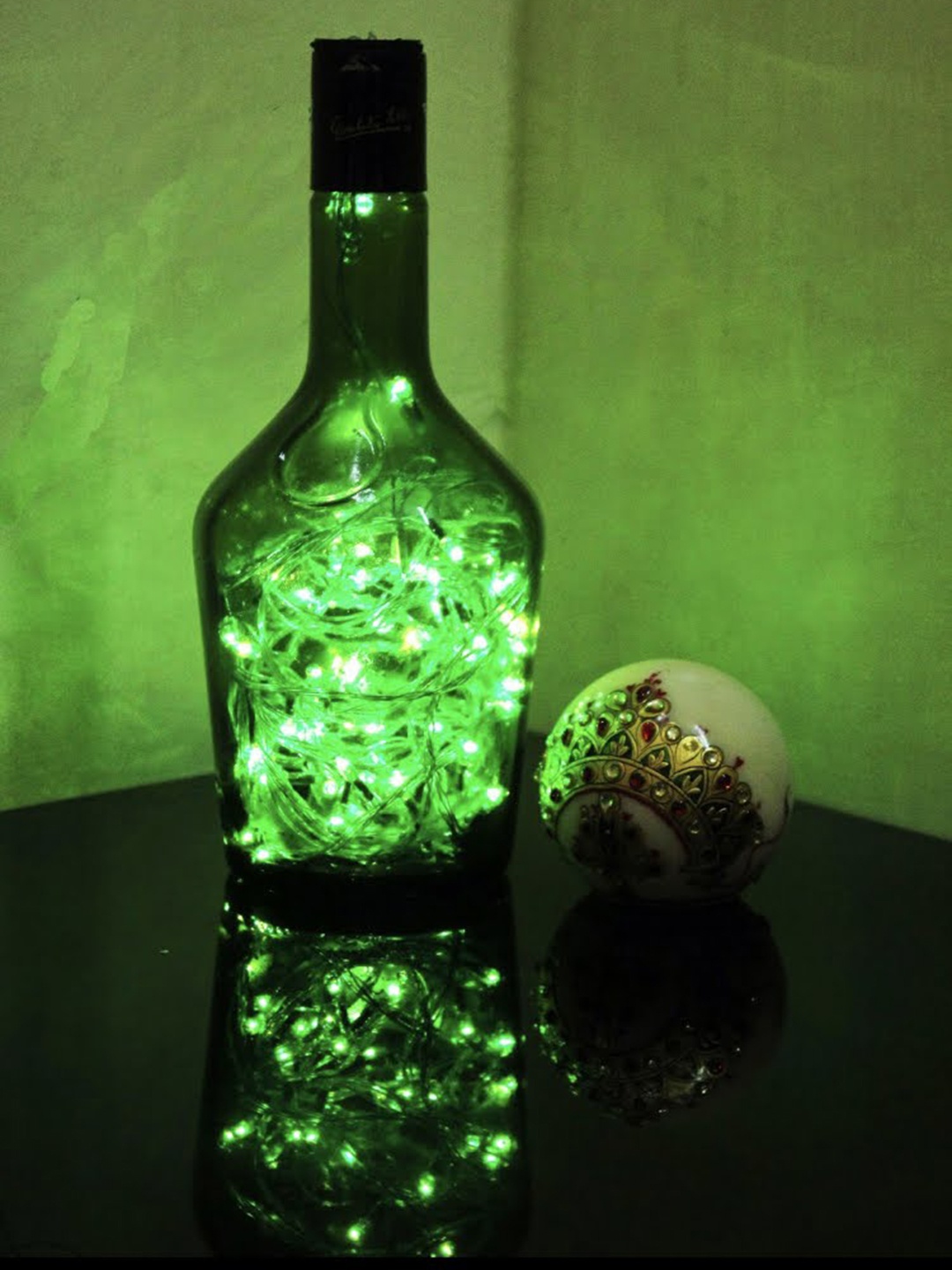 

Glimmer Lightings Green Rice Shaped LED String Lights