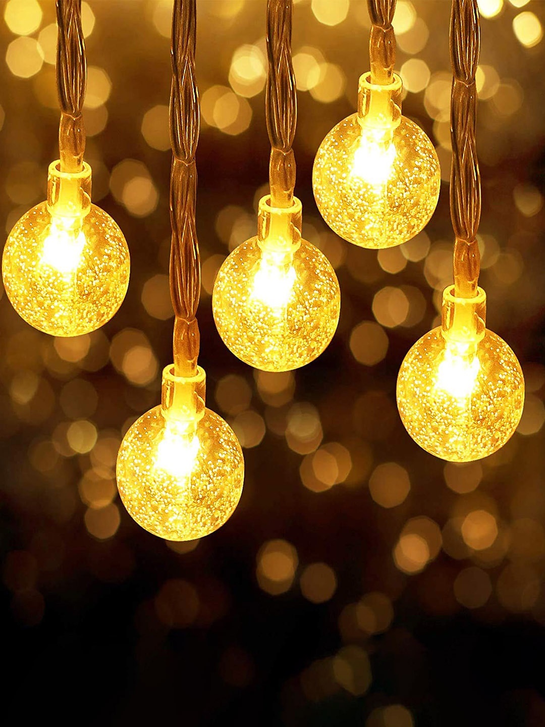 

Glimmer Lightings Off-White Crystal Bubble Ball String Lights