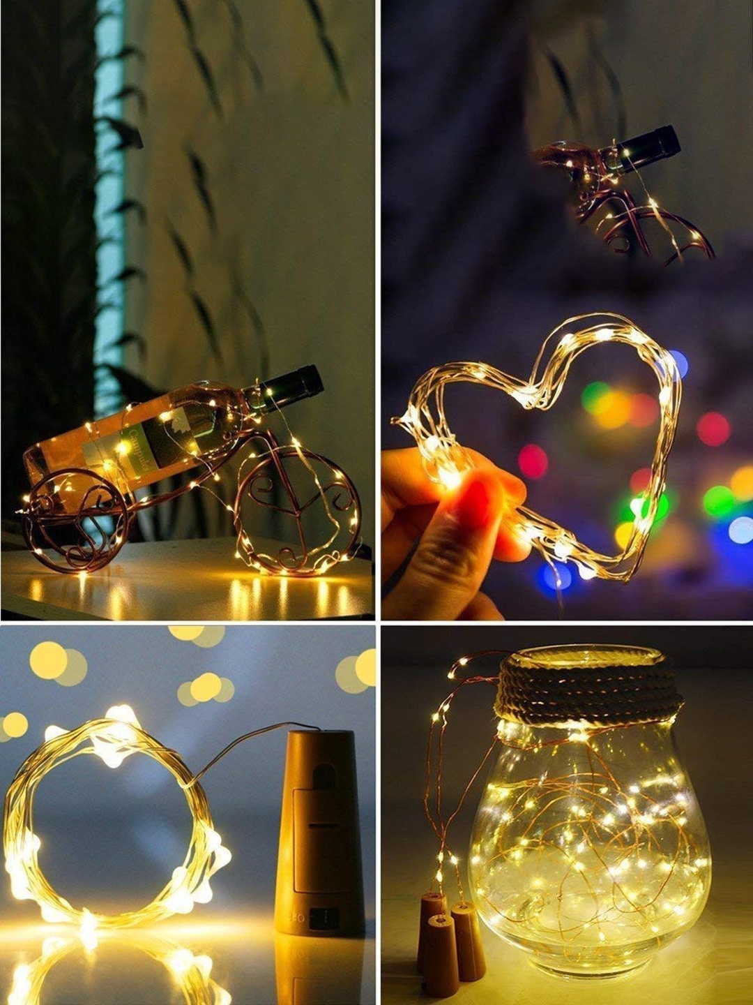 

Glimmer Lightings Gold Toned 5 Pieces Yellow Fairy Cork String Lights