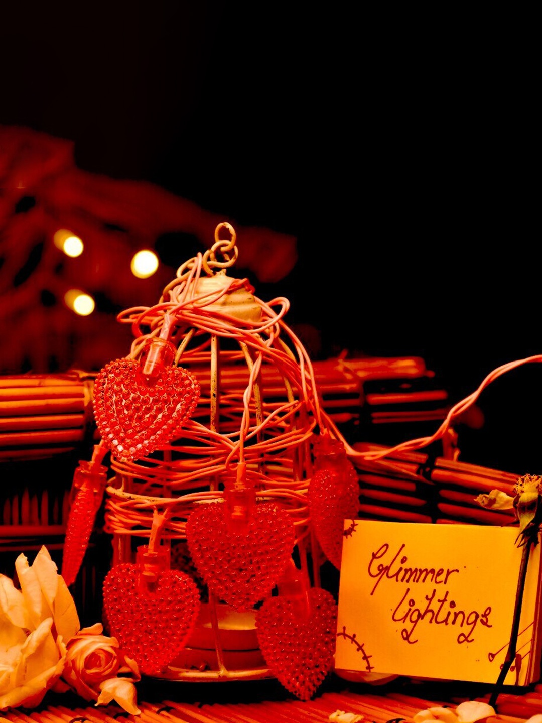 

Glimmer Lightings Red Heart Shaped String Lights