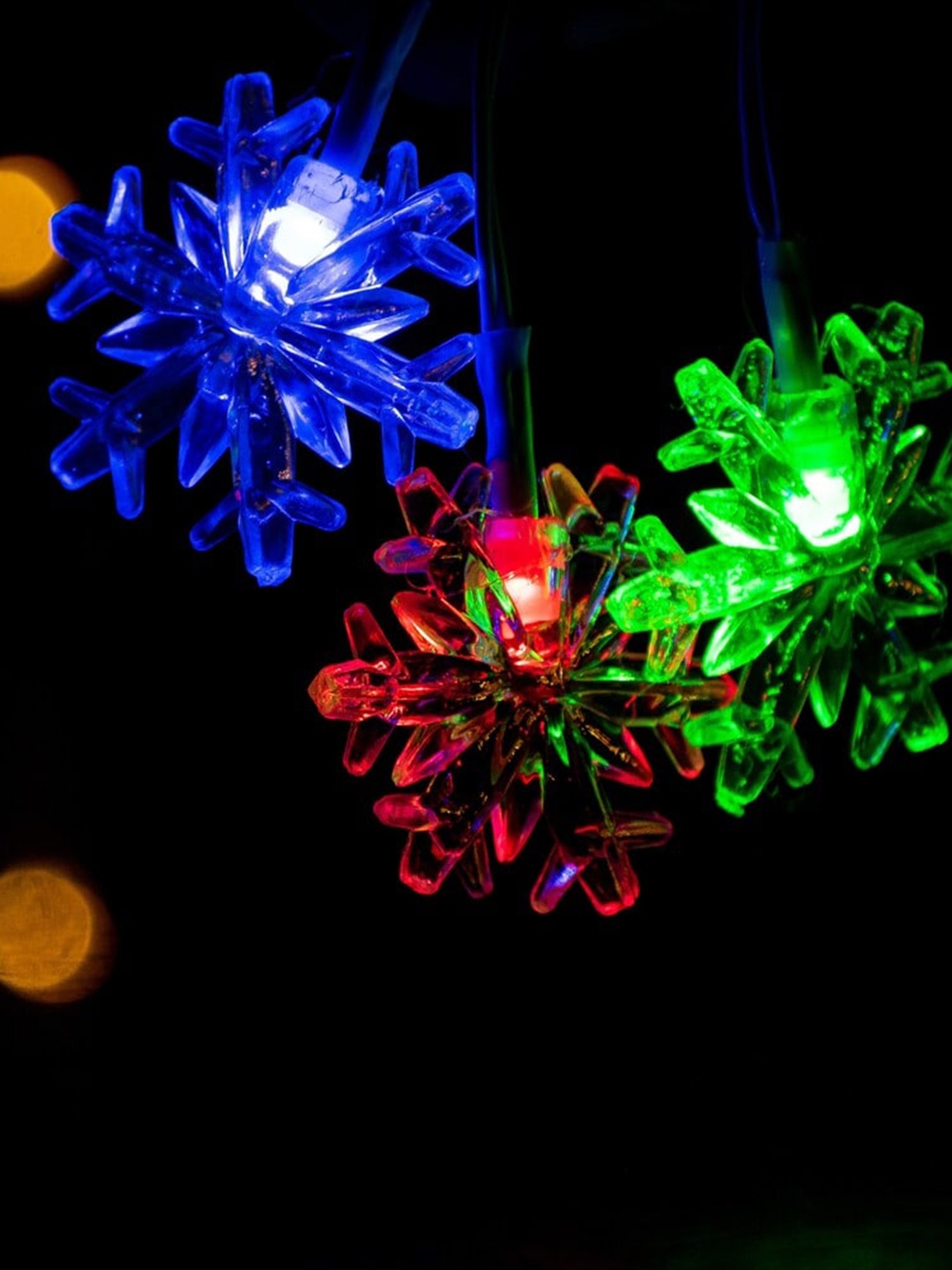 

Glimmer Lightings Fluorescent Green & Blue Snowflake String Lights