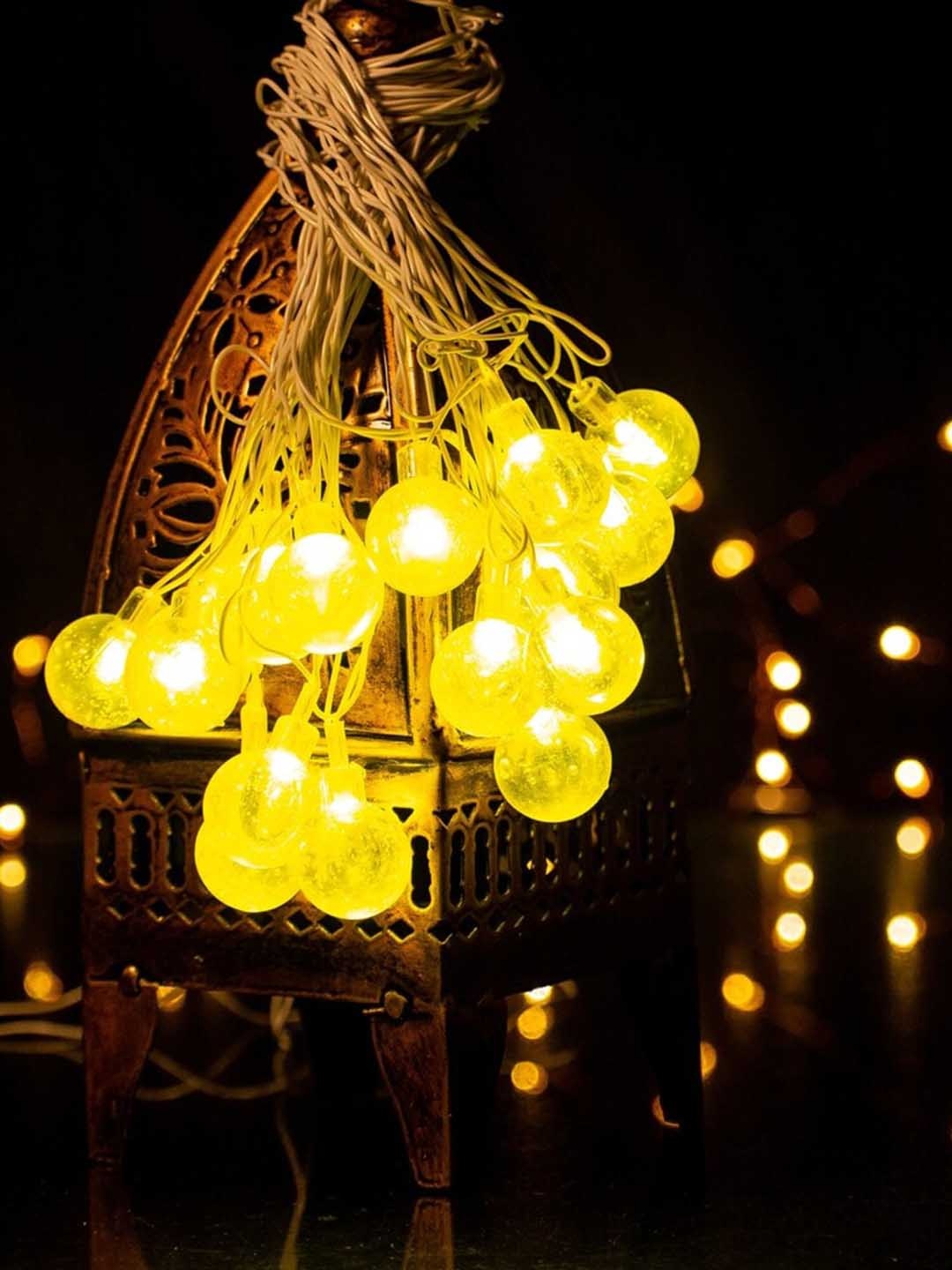 

Glimmer Lightings Yellow Crystal Bubble Ball String Lights