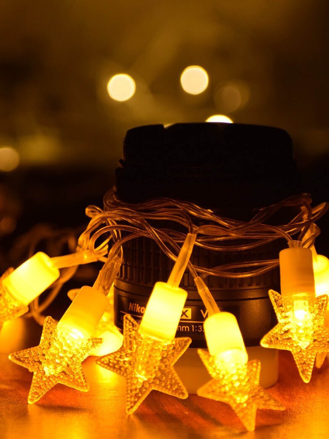 

Glimmer Lightings White Small Star String Lights, Gold