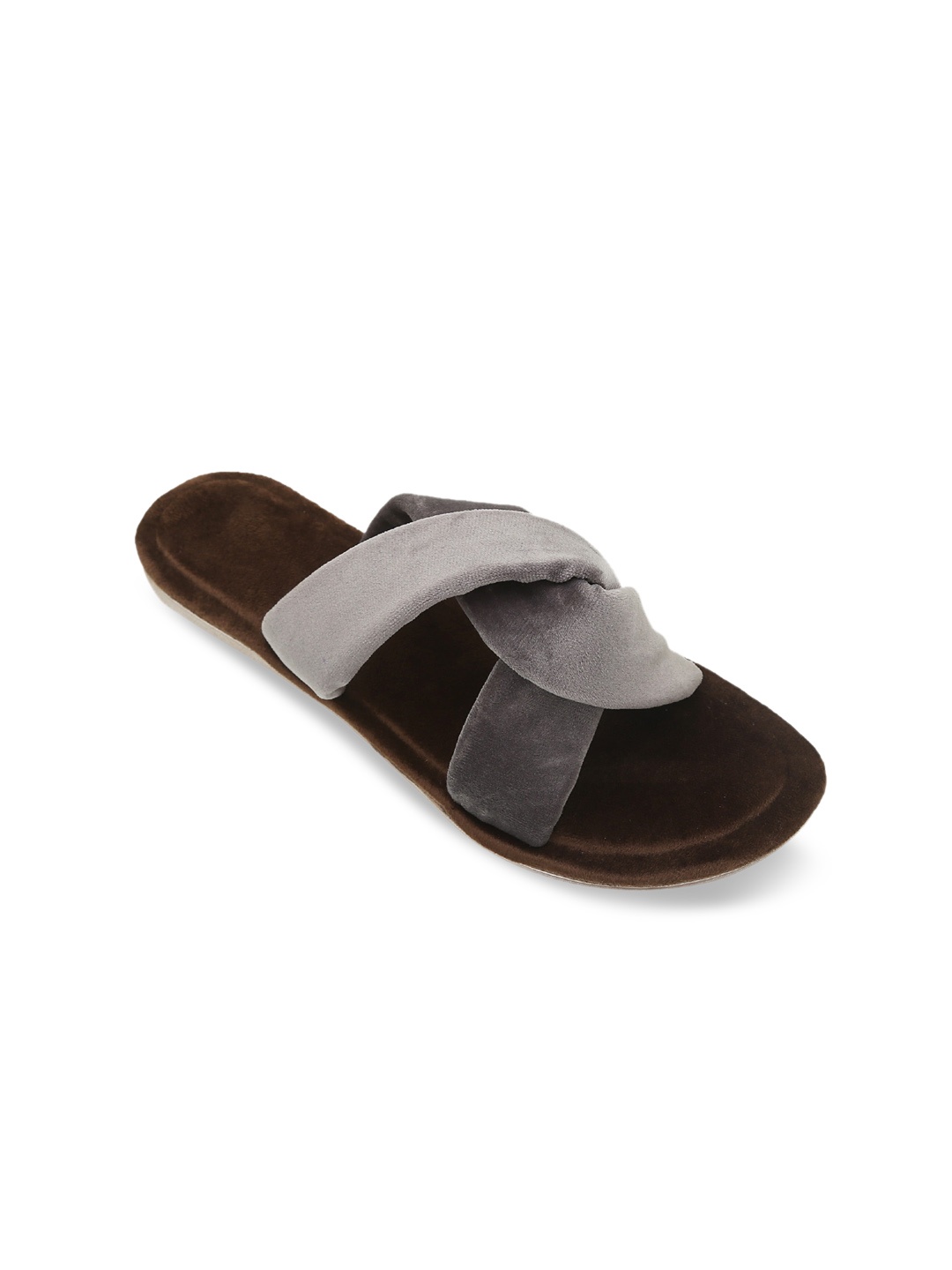 

Ravis Cross Loop Open Toe Flats, Grey