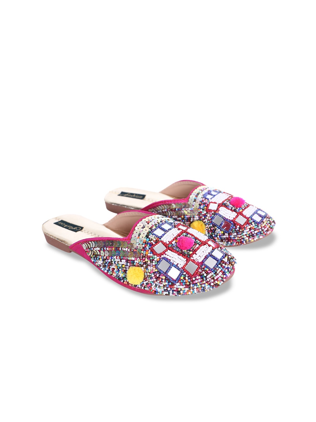 

Ravis Embellished Round Toe Mules, Pink