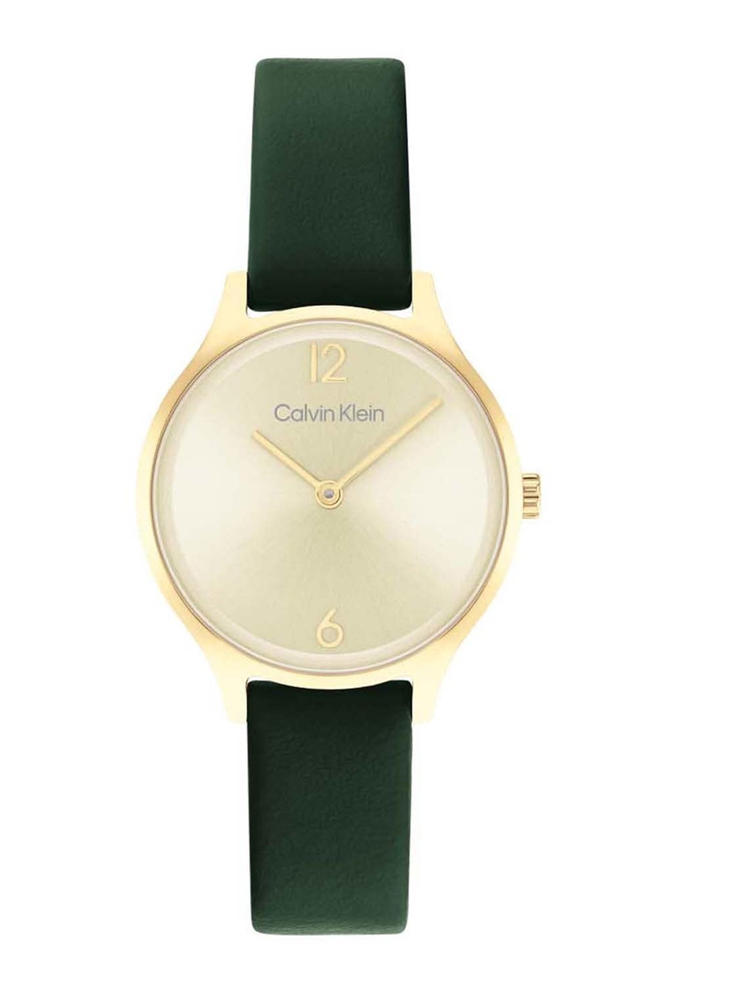 

Calvin Klein Women Dial & Green Leather Straps Analogue Watch 25200147, Champagne