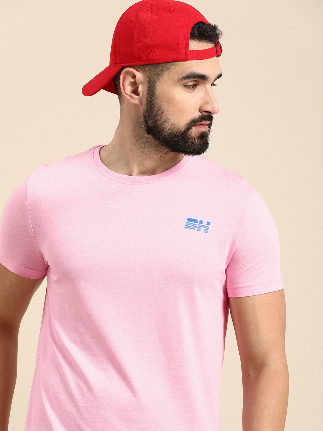 

Being Human Solid Round Neck Pure Cotton T-shirt, Pink