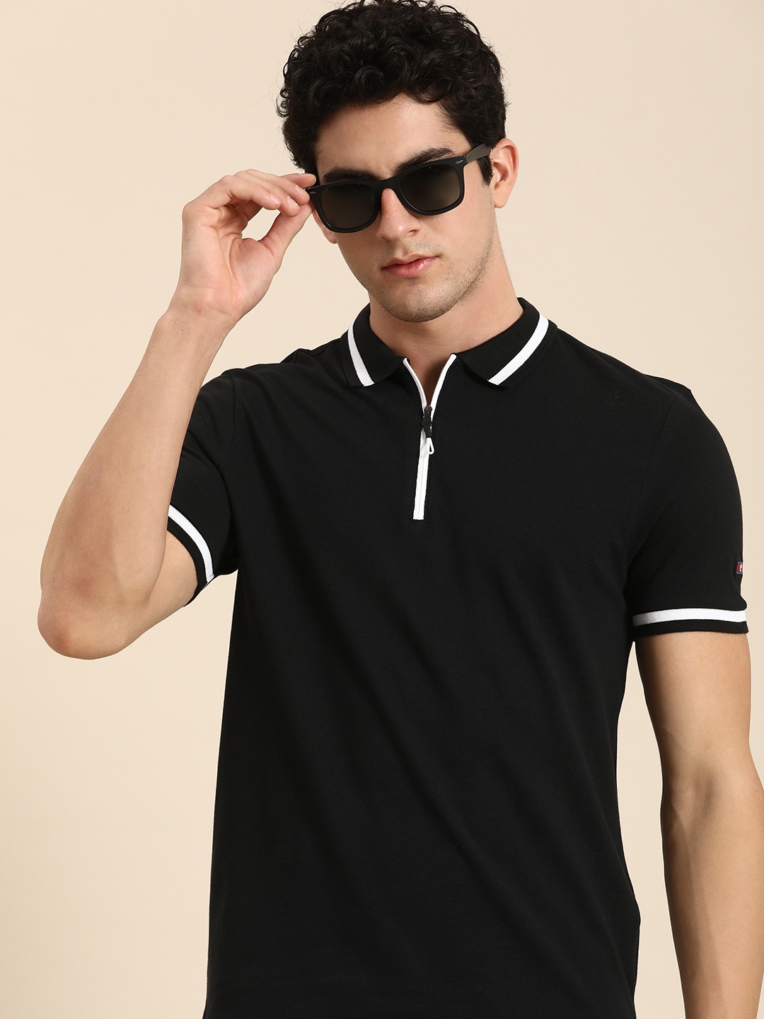 

Being Human Polo Collar Pure Cotton T-shirt, Black