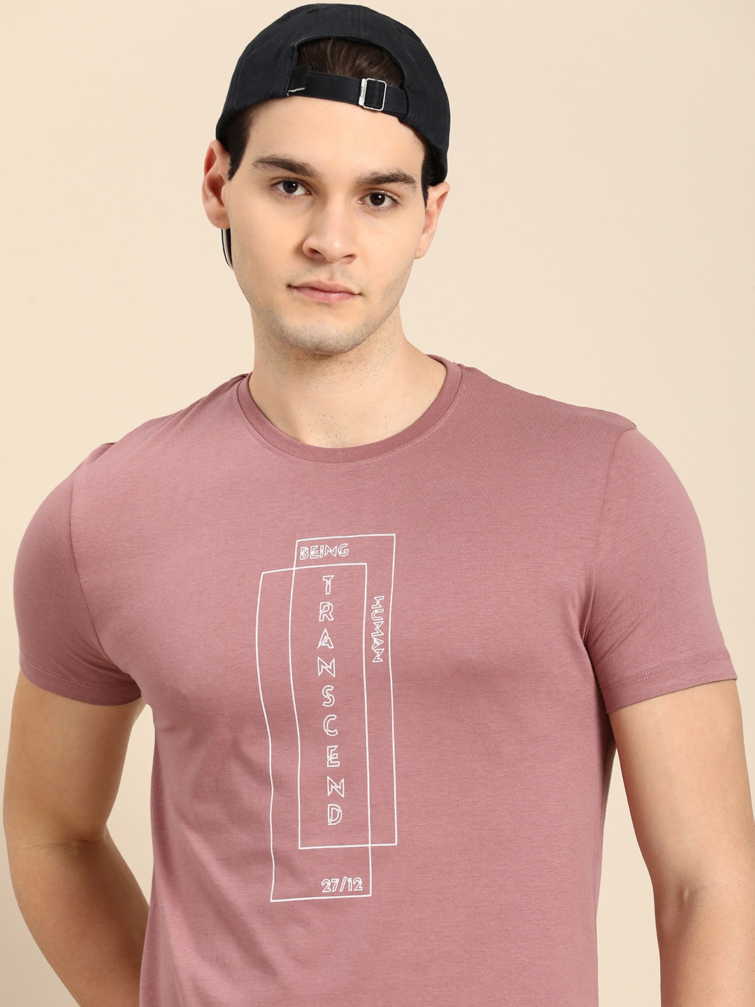 

Being Human Printed Pure Cotton T-shirt, Rose