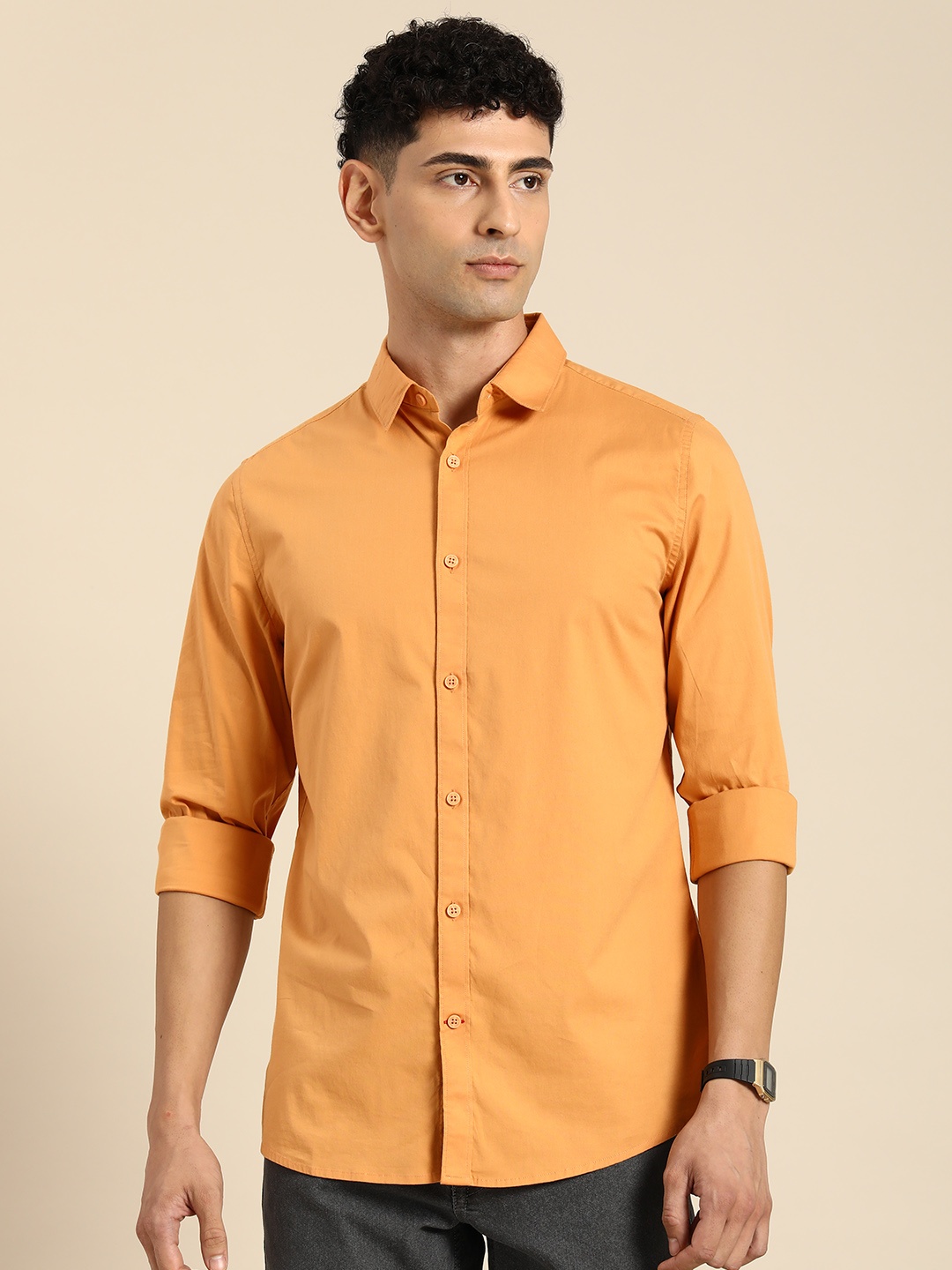 

Being Human Men Slim Fit Pure Cotton Casual Shirt, Mustard