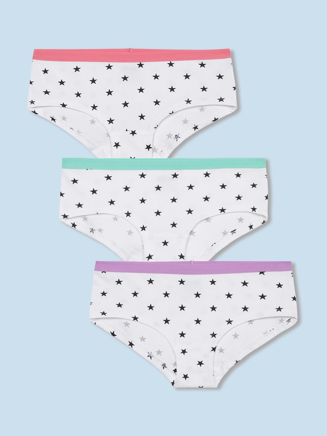 

mackly Girls Pack Of 3 Polka Dot Printed Hipster Briefs, White