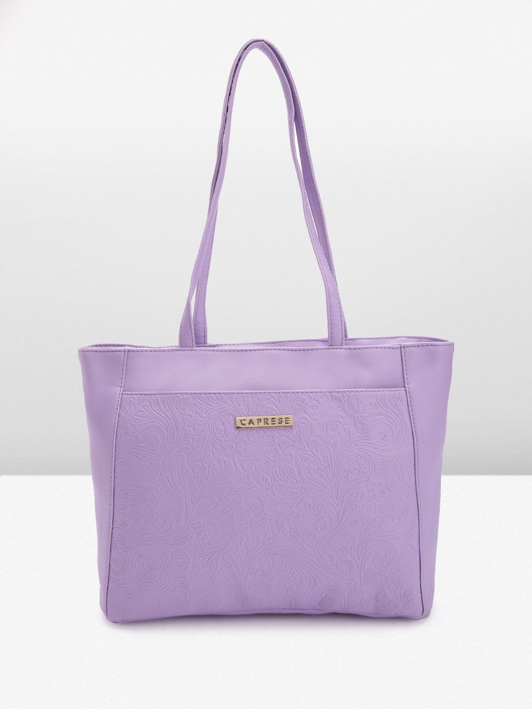

Caprese Floral Textured Structured Shoulder Bag, Lavender
