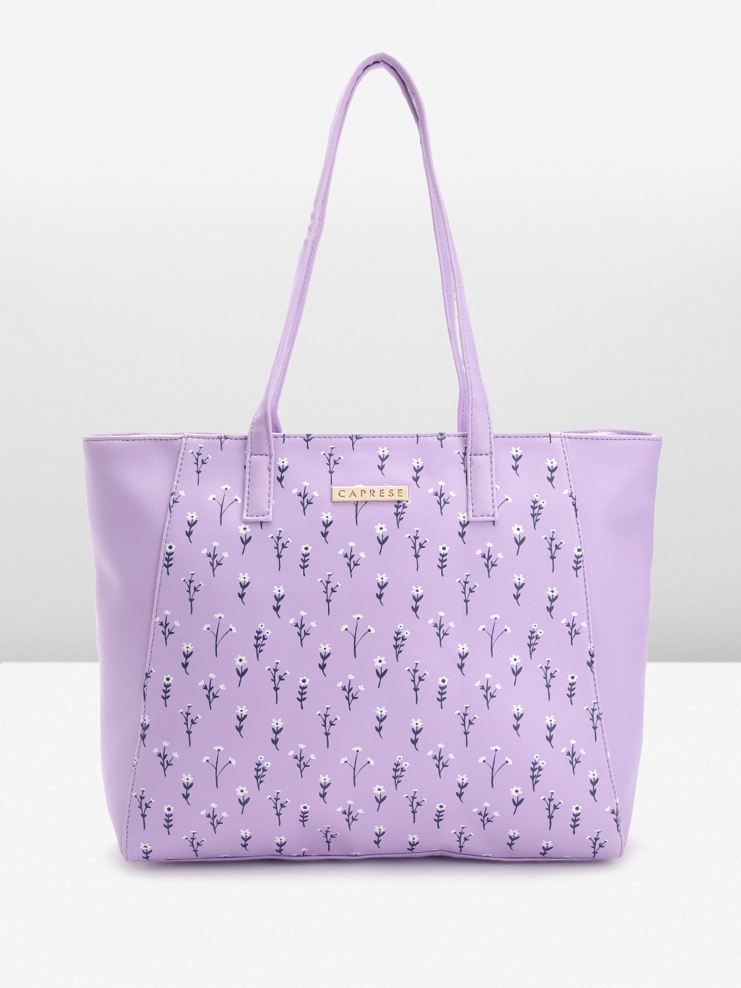 

Caprese Floral Printed Structured Shoulder Bag, Lavender